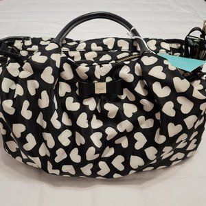 Kate Spade Stevie Baby Bag Black & White/Cream Hearts Renny Drive